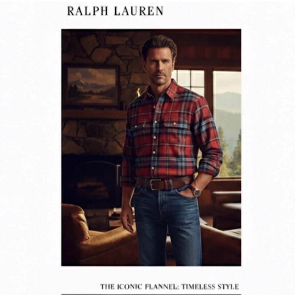 Polo Ralph Lauren Classic Fit Shirt Twill Flannel Long Sleeve Men Size XL